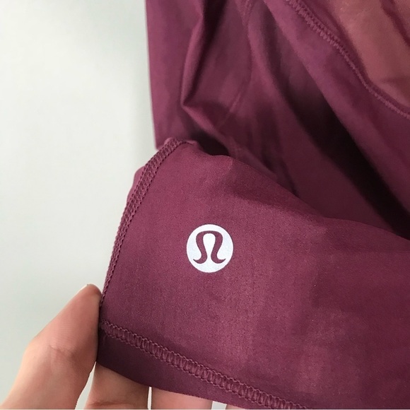 Lululemon Tranquil Tank Top Red Grape Purple Mesh Open Back Sheen - Picture 4 of 7